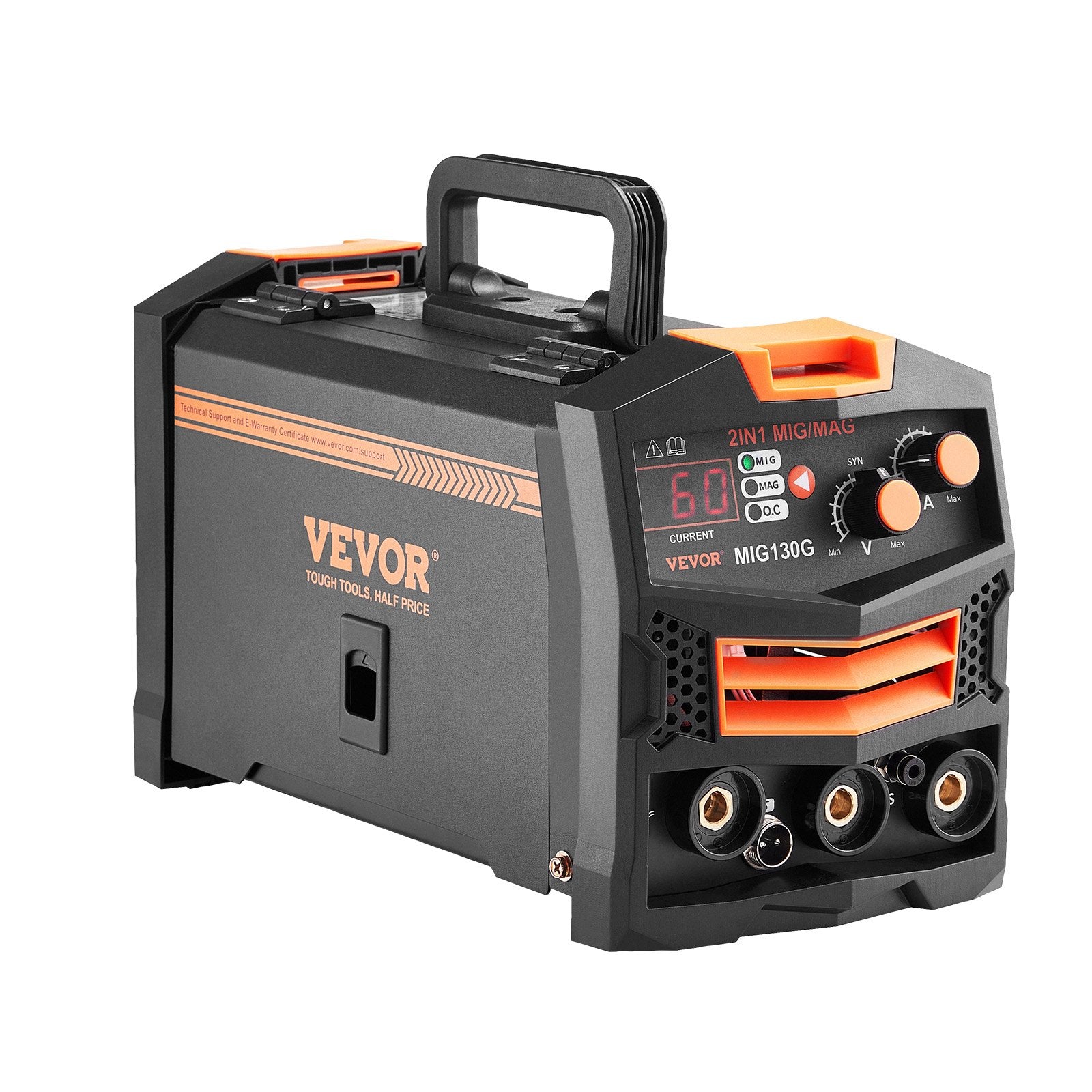 MIG Welder, 130A Synergic Mig Welding Machine, 2-in-1 Gas MIG/Gasless Flux Core MIG Multi-Process Welder V952-MIGYXHJ2H113A5ZGSV3