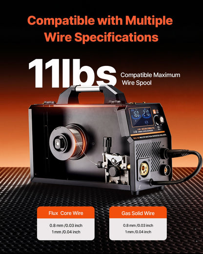MIG Welder, 160A Synergic Mig Welding Machine, 4-in-1 Gas MIG/Flux Core MIG/Stick/Lift TIG Multi-Process V952-MIGYXHJ4H1165KC80V3