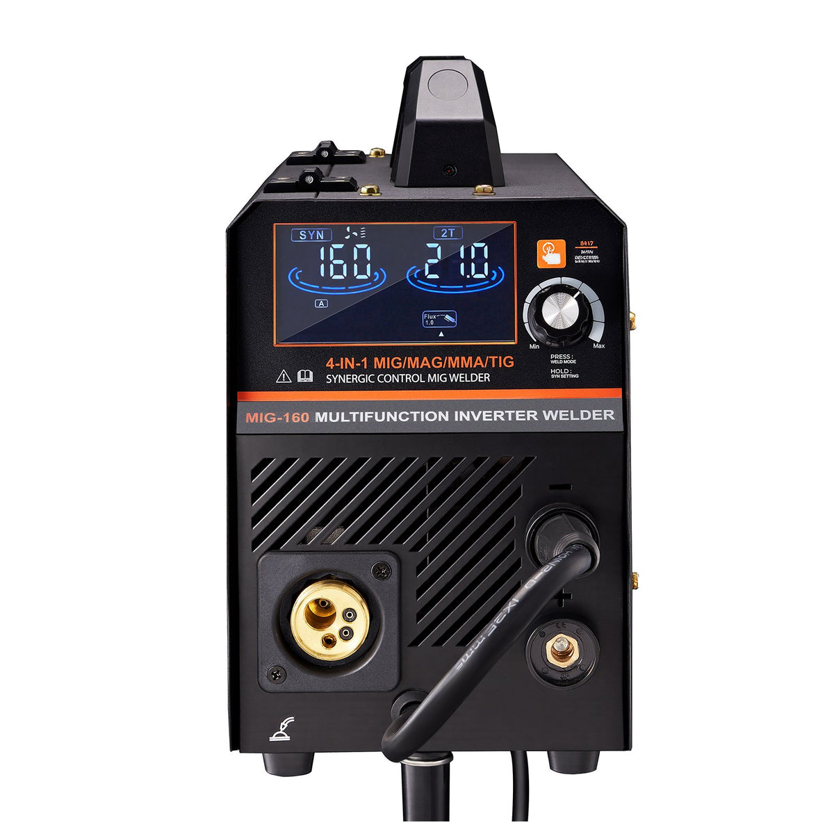MIG Welder, 160A Synergic Mig Welding Machine, 4-in-1 Gas MIG/Flux Core MIG/Stick/Lift TIG Multi-Process V952-MIGYXHJ4H1165KC80V3