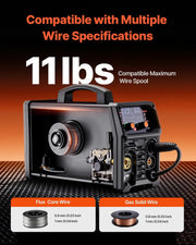 MIG Welder, 200A Synergic Mig Welding Machine, 4-in-1 Gas MIG/Flux Core MIG/Stick/Lift TIG Multi-Process V952-MIGYXHJ4H120SMGZBV3