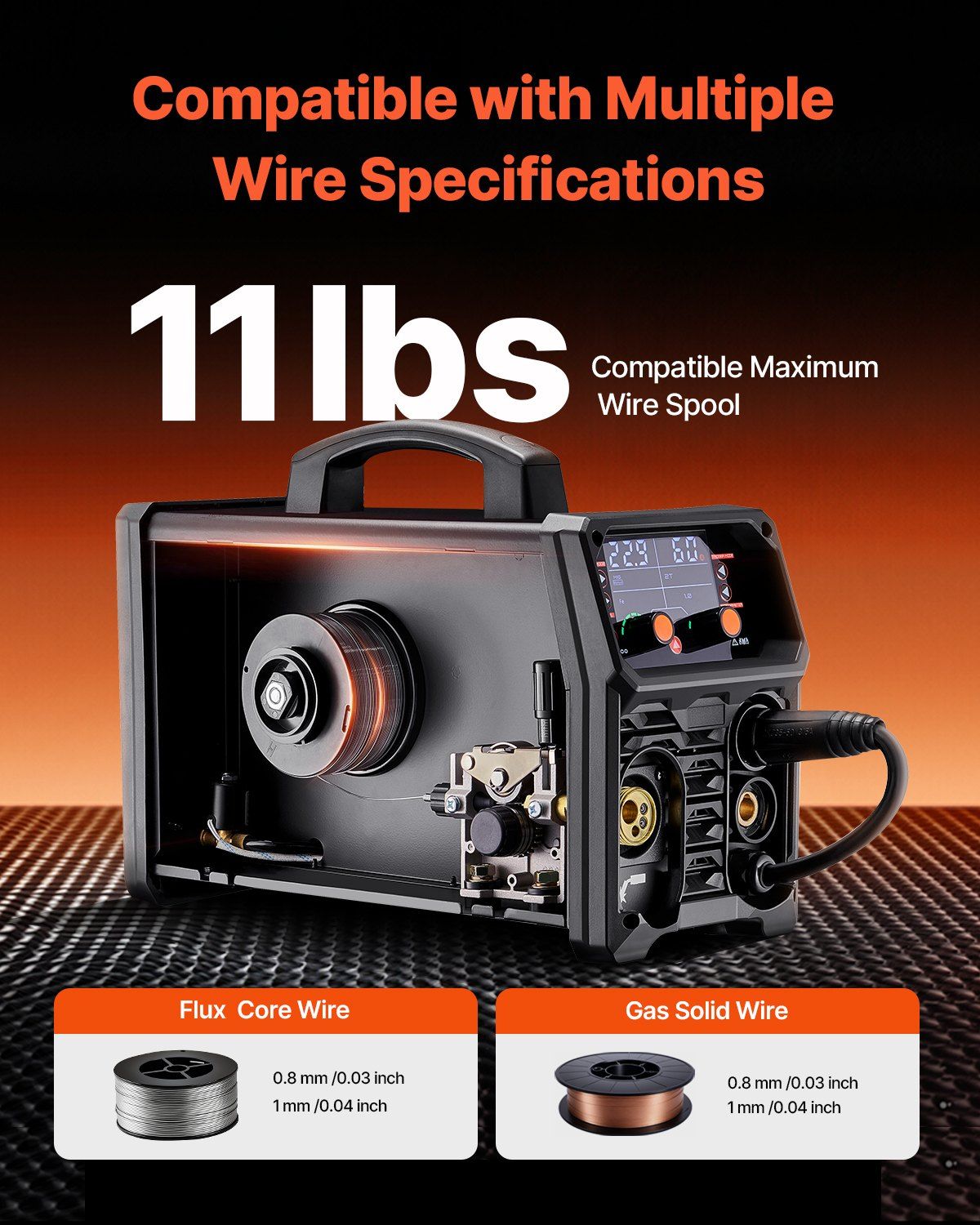 MIG Welder, 200A Synergic Mig Welding Machine, 4-in-1 Gas MIG/Flux Core MIG/Stick/Lift TIG Multi-Process V952-MIGYXHJ4H120SMGZBV3