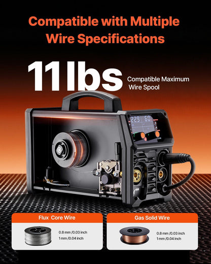 MIG Welder, 200A Synergic Mig Welding Machine, 4-in-1 Gas MIG/Flux Core MIG/Stick/Lift TIG Multi-Process V952-MIGYXHJ4H120SMGZBV3
