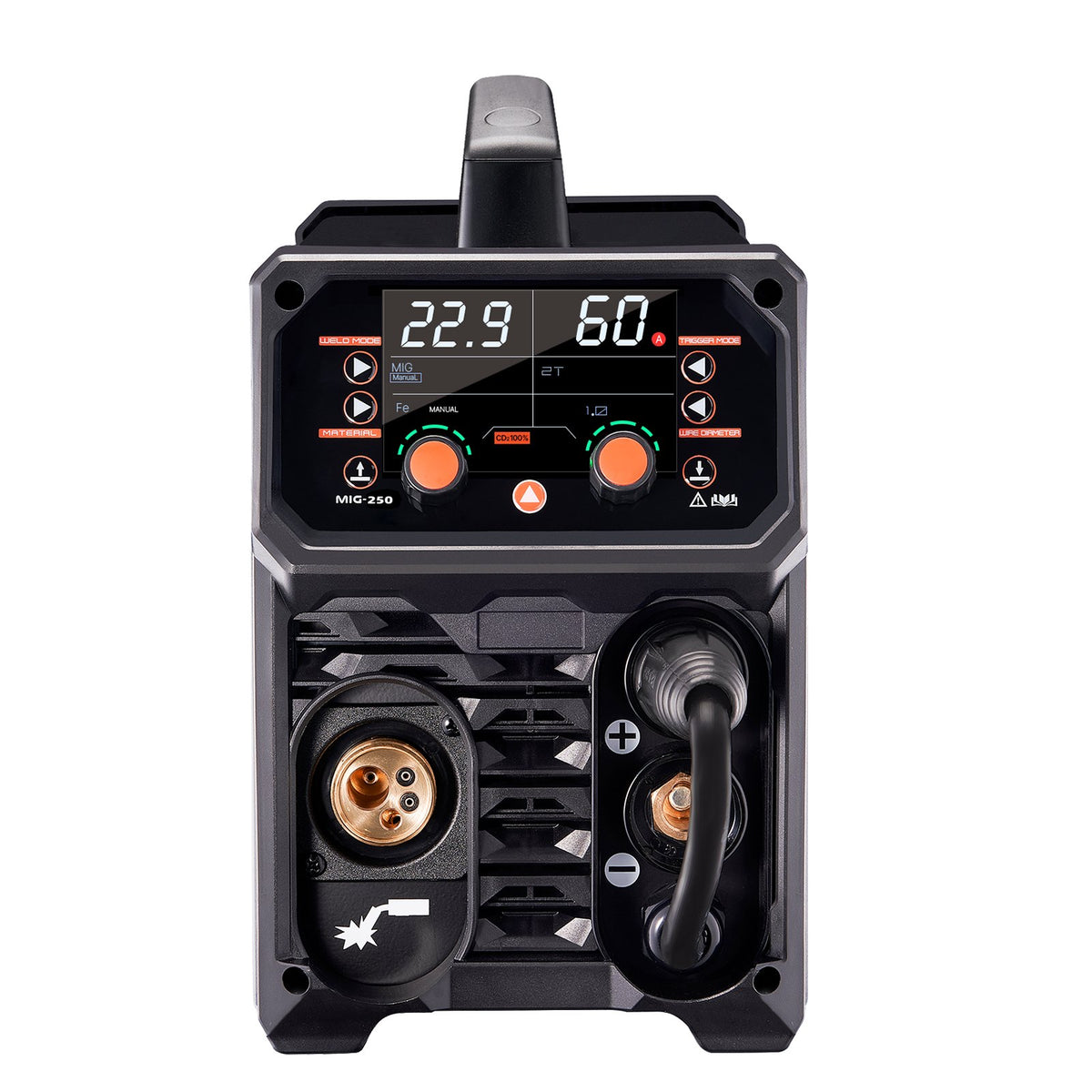 Pro MIG Welder, 250Amp Pluse Mig Welding Machine, 5-in-1 Synergic Welder Machine MIG Pluse/Gas MIG/Flux Core V952-MIGYXHJ5H125812USV3