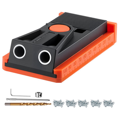 Pocket Hole Jig Kit, 12.7 to 38.1 mm Adjustable, Mini Jig Pocket Hole System with Step Drill, Hex Wrench, V952-MINISXKKJDPSVGZHO001V0