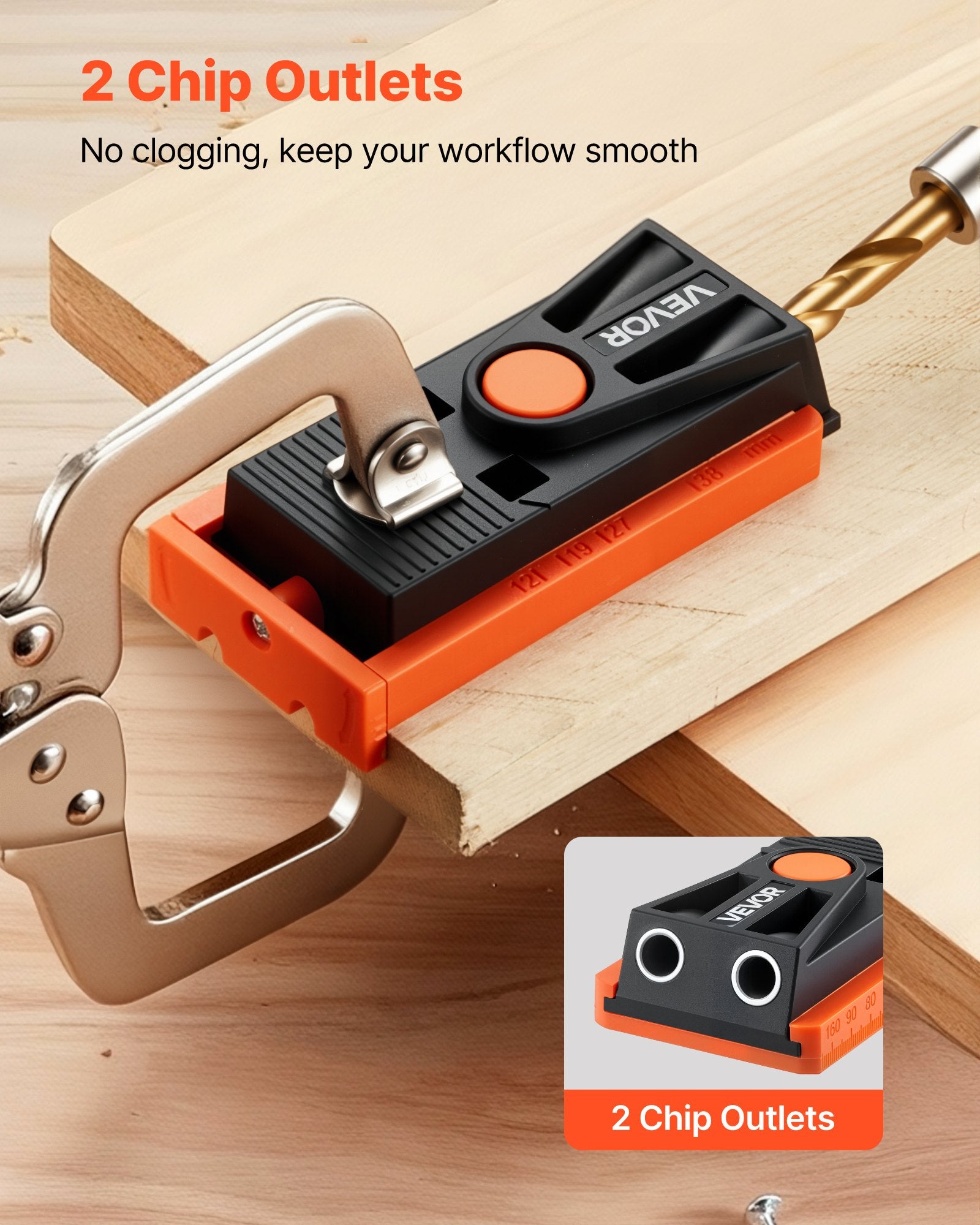 Pocket Hole Jig Kit, 12.7 to 38.1 mm Adjustable, Mini Jig Pocket Hole System with Step Drill, Hex Wrench, V952-MINISXKKJDPSVGZHO001V0
