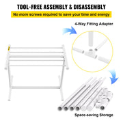 Pool Towel Rack, 5 Bar, White, Freestanding Outdoor PVC T-Shape Poolside Storage Organizer, Include 8 Towel V952-MJJBSGZXGBDD5JAP7V0