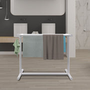 Pool Towel Rack, 5 Bar, White, Freestanding Outdoor PVC T-Shape Poolside Storage Organizer, Include 8 Towel V952-MJJBSGZXGBDD5JAP7V0