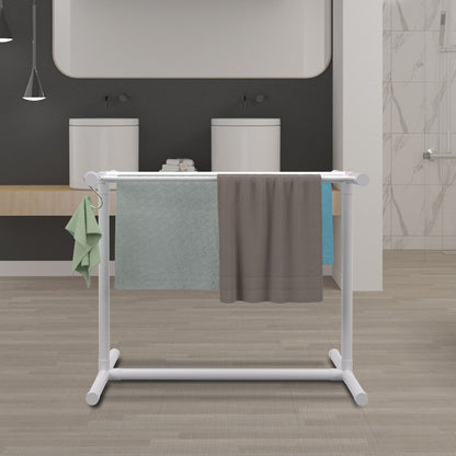 Pool Towel Rack, 5 Bar, White, Freestanding Outdoor PVC T-Shape Poolside Storage Organizer, Include 8 Towel V952-MJJBSGZXGBDD5JAP7V0