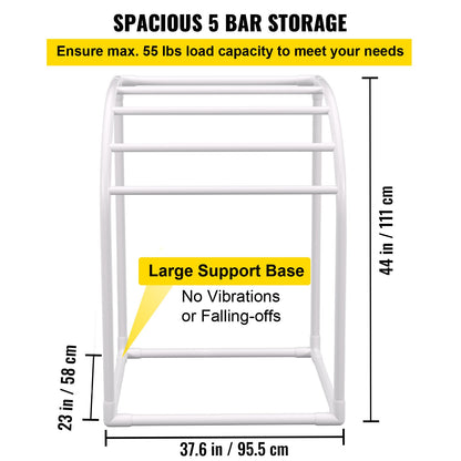 Pool Towel Rack, 5 Bar, Milky, Freestanding Outdoor PVC Curved Poolside Storage Organizer, Include 8 Towel V952-MJJBSSXGBDDW52IAUV0
