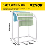 Pool Towel Rack, 5 Bar, Milky, Freestanding Outdoor PVC Curved Poolside Storage Organizer, Include 8 Towel V952-MJJBSSXGBDDW52IAUV0