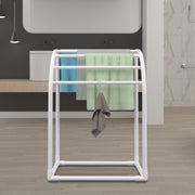 Pool Towel Rack, 5 Bar, Milky, Freestanding Outdoor PVC Curved Poolside Storage Organizer, Include 8 Towel V952-MJJBSSXGBDDW52IAUV0