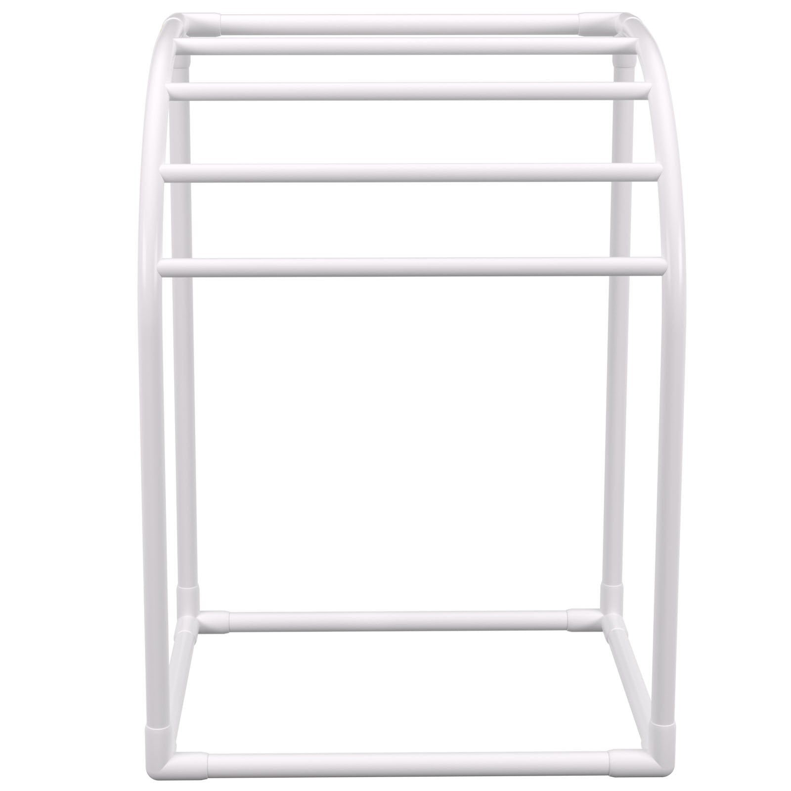 Pool Towel Rack, 5 Bar, Milky, Freestanding Outdoor PVC Curved Poolside Storage Organizer, Include 8 Towel V952-MJJBSSXGBDDW52IAUV0