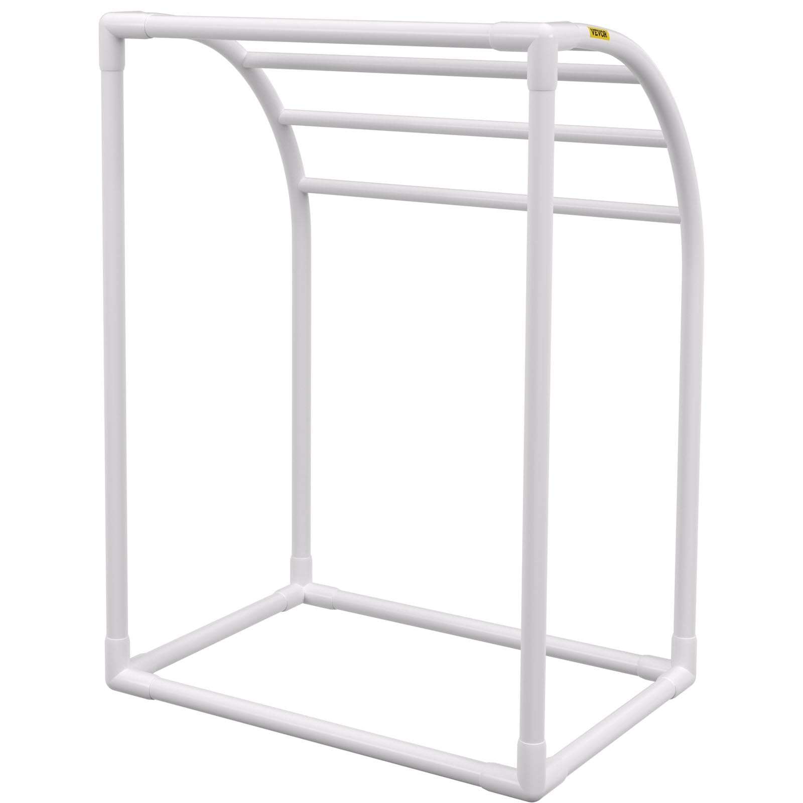 Pool Towel Rack, 5 Bar, Milky, Freestanding Outdoor PVC Curved Poolside Storage Organizer, Include 8 Towel V952-MJJBSSXGBDDW52IAUV0