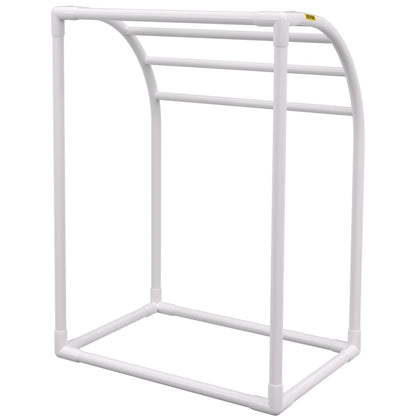 Pool Towel Rack, 5 Bar, Milky, Freestanding Outdoor PVC Curved Poolside Storage Organizer, Include 8 Towel V952-MJJBSSXGBDDW52IAUV0