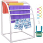 Outdoor Towel Rack Pool Towel Rack 7 Bar Curved White Freestanding Patio V952-MJJBSSXGBDDW79AY5V0
