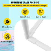 Outdoor Towel Rack Pool Towel Rack 7 Bar Curved White Freestanding Patio V952-MJJBSSXGBDDW79AY5V0