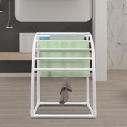 Outdoor Towel Rack Pool Towel Rack 7 Bar Curved White Freestanding Patio V952-MJJBSSXGBDDW79AY5V0