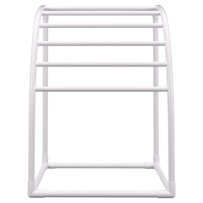 Outdoor Towel Rack Pool Towel Rack 7 Bar Curved White Freestanding Patio V952-MJJBSSXGBDDW79AY5V0