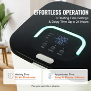 20L Large Towel Warmer Bucket with LED Screen U-shaped Light & Timer White V952-MJJRTBS20LLE5FW2TV3