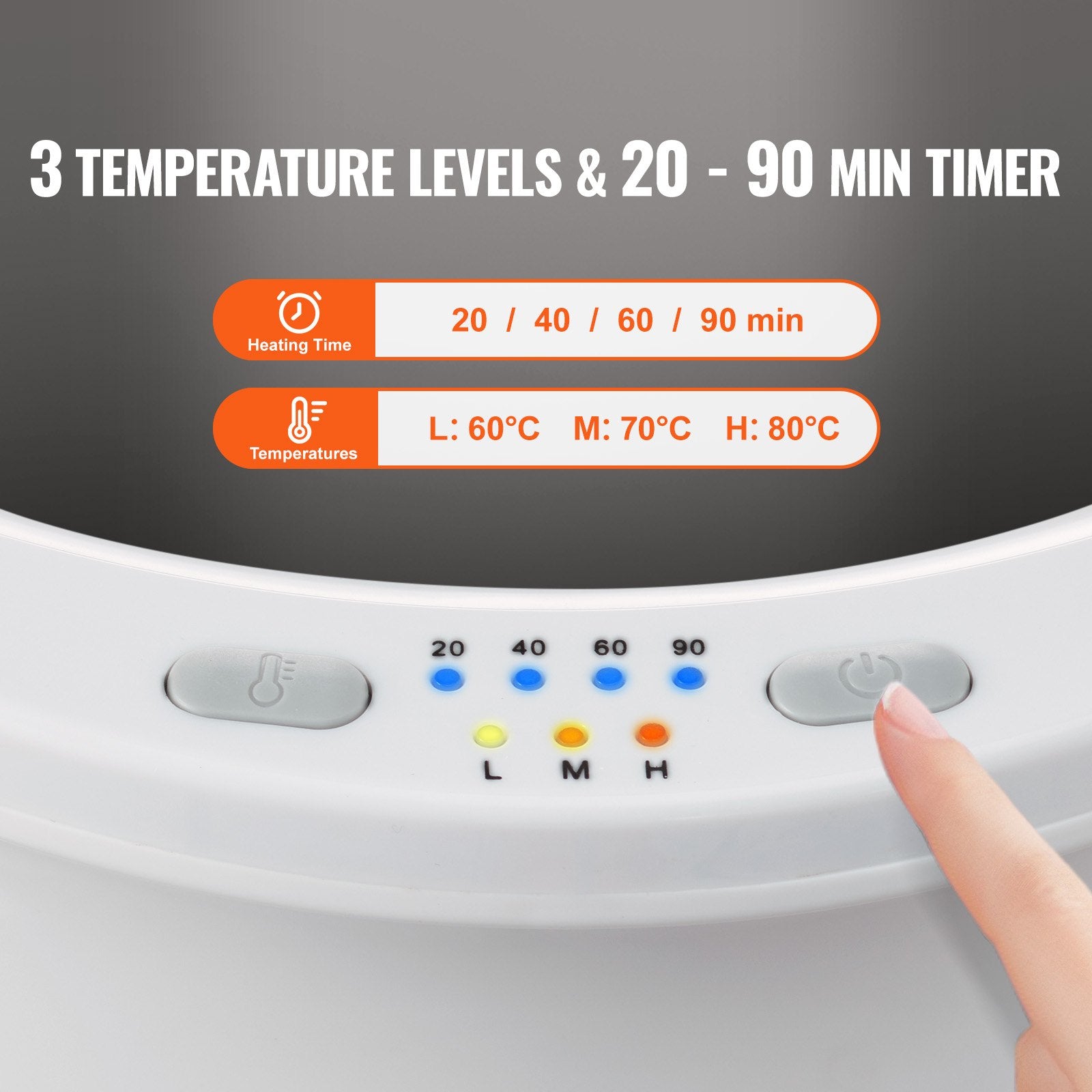 Towel Warmer Bucket, 20L Large Towel Warmer for Bathroom, Auto Shut Off Towel Heater with 4-Level Timer Fits V952-MJJRTBS20LZSPPM89V3