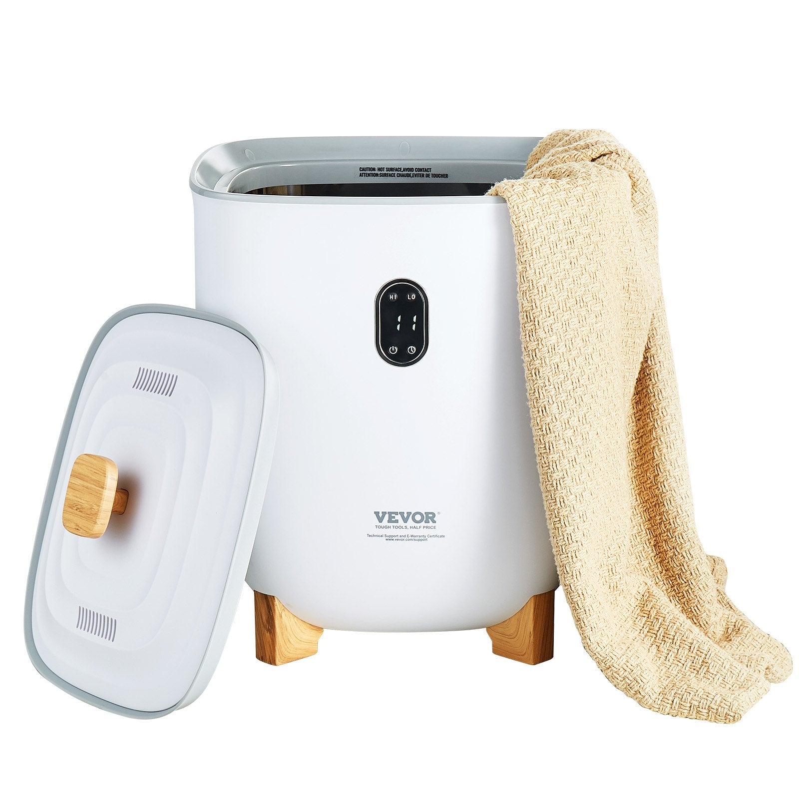 25L Towel Warmer Bucket with LED Screen Bottom Heating Columns Timer White V952-MJJRTBS25LLEJ4BY2V3