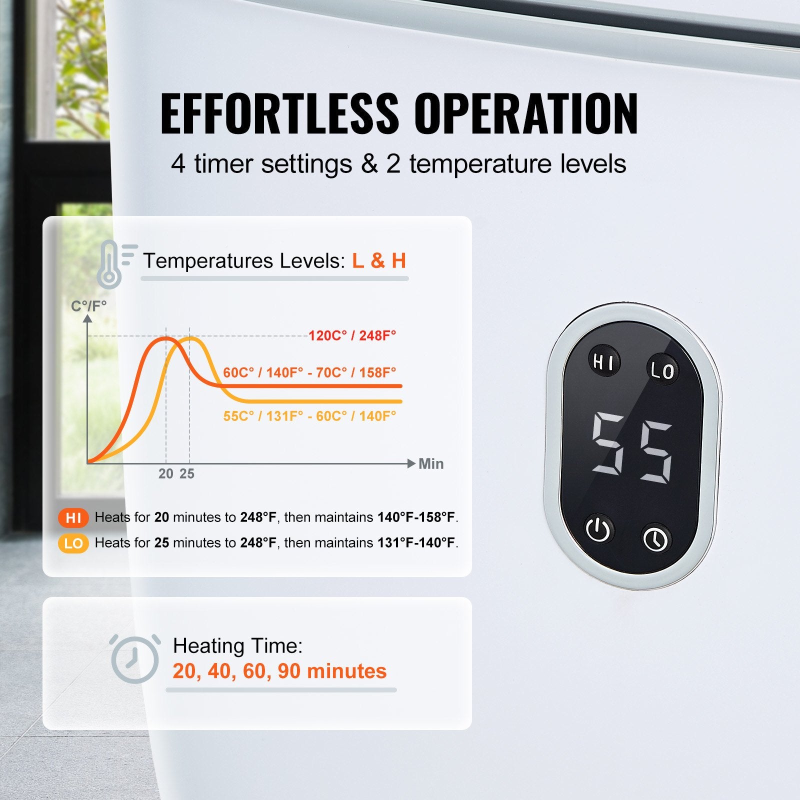 25L Towel Warmer Bucket with LED Screen Bottom Heating Columns Timer White V952-MJJRTBS25LLEJ4BY2V3