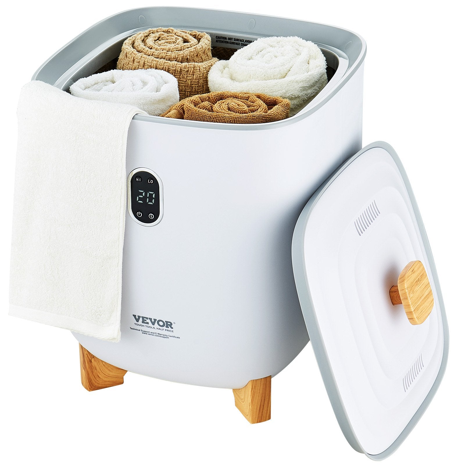 25L Towel Warmer Bucket with LED Screen Bottom Heating Columns Timer White V952-MJJRTBS25LLEJ4BY2V3