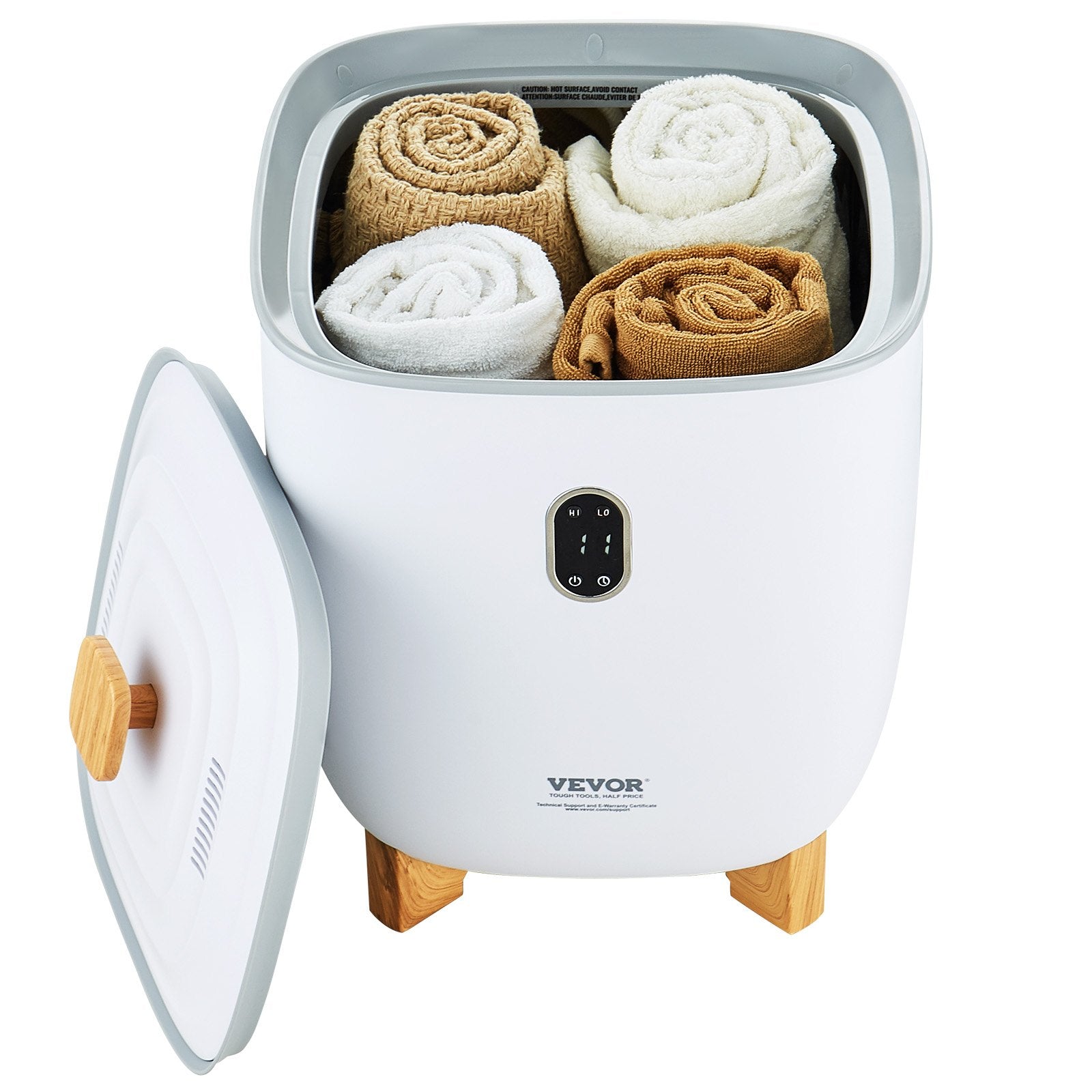 25L Towel Warmer Bucket with LED Screen Bottom Heating Columns Timer White V952-MJJRTBS25LLEJ4BY2V3