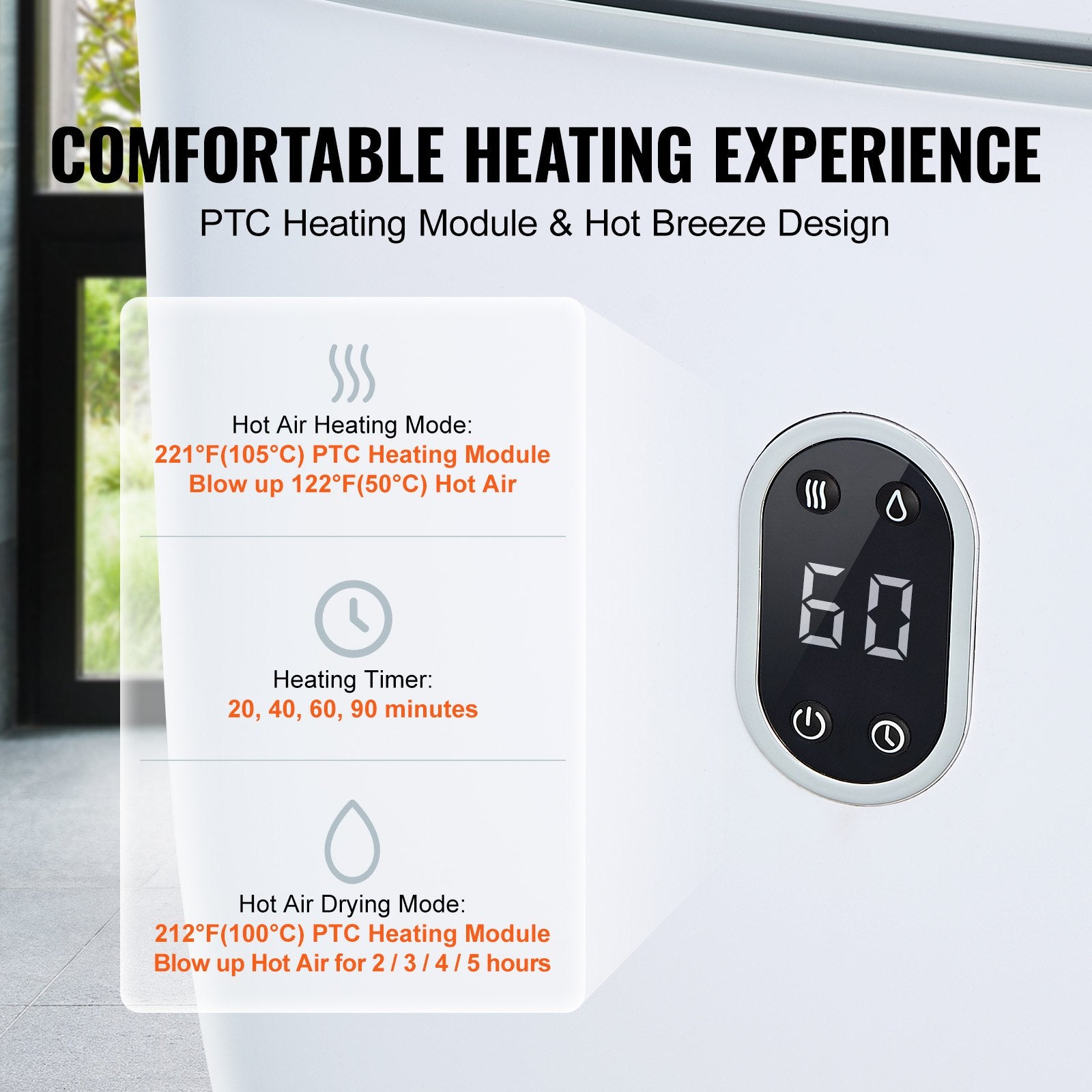 35L Large Towel Warmer Bucket with LED Screen Drying Fuction & Timer White V952-MJJRTBS35LLE62PLTV3