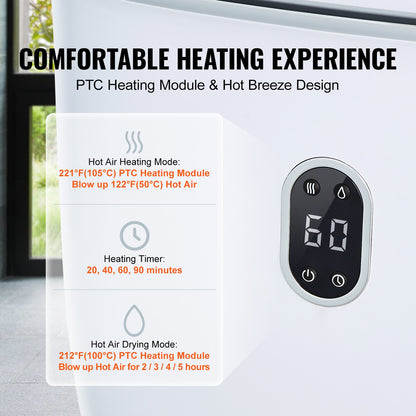 35L Large Towel Warmer Bucket with LED Screen Drying Fuction & Timer White V952-MJJRTBS35LLE62PLTV3