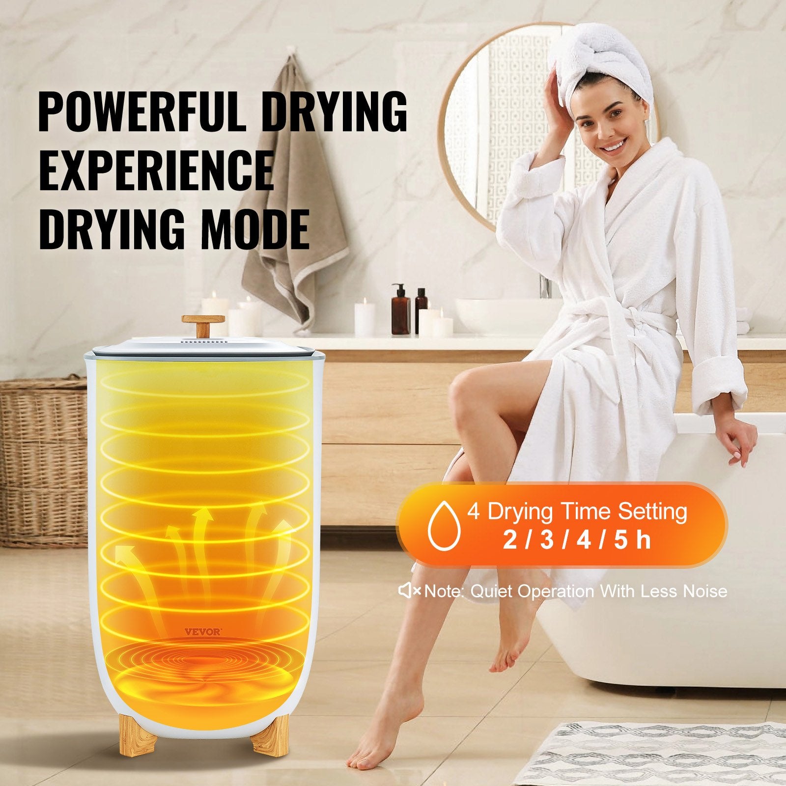 35L Large Towel Warmer Bucket with LED Screen Drying Fuction & Timer White V952-MJJRTBS35LLE62PLTV3