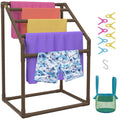 Pool Towel Rack, 5 Bar, Brown, Freestanding Outdoor PVC Trapedozal Poolside Storage Organizer, Include 8 V952-MJJZSTXGBDDW5DYL3V0