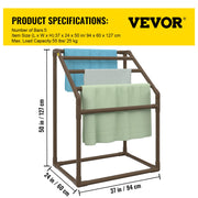 Pool Towel Rack, 5 Bar, Brown, Freestanding Outdoor PVC Trapedozal Poolside Storage Organizer, Include 8 V952-MJJZSTXGBDDW5DYL3V0