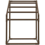 Pool Towel Rack, 5 Bar, Brown, Freestanding Outdoor PVC Trapedozal Poolside Storage Organizer, Include 8 V952-MJJZSTXGBDDW5DYL3V0