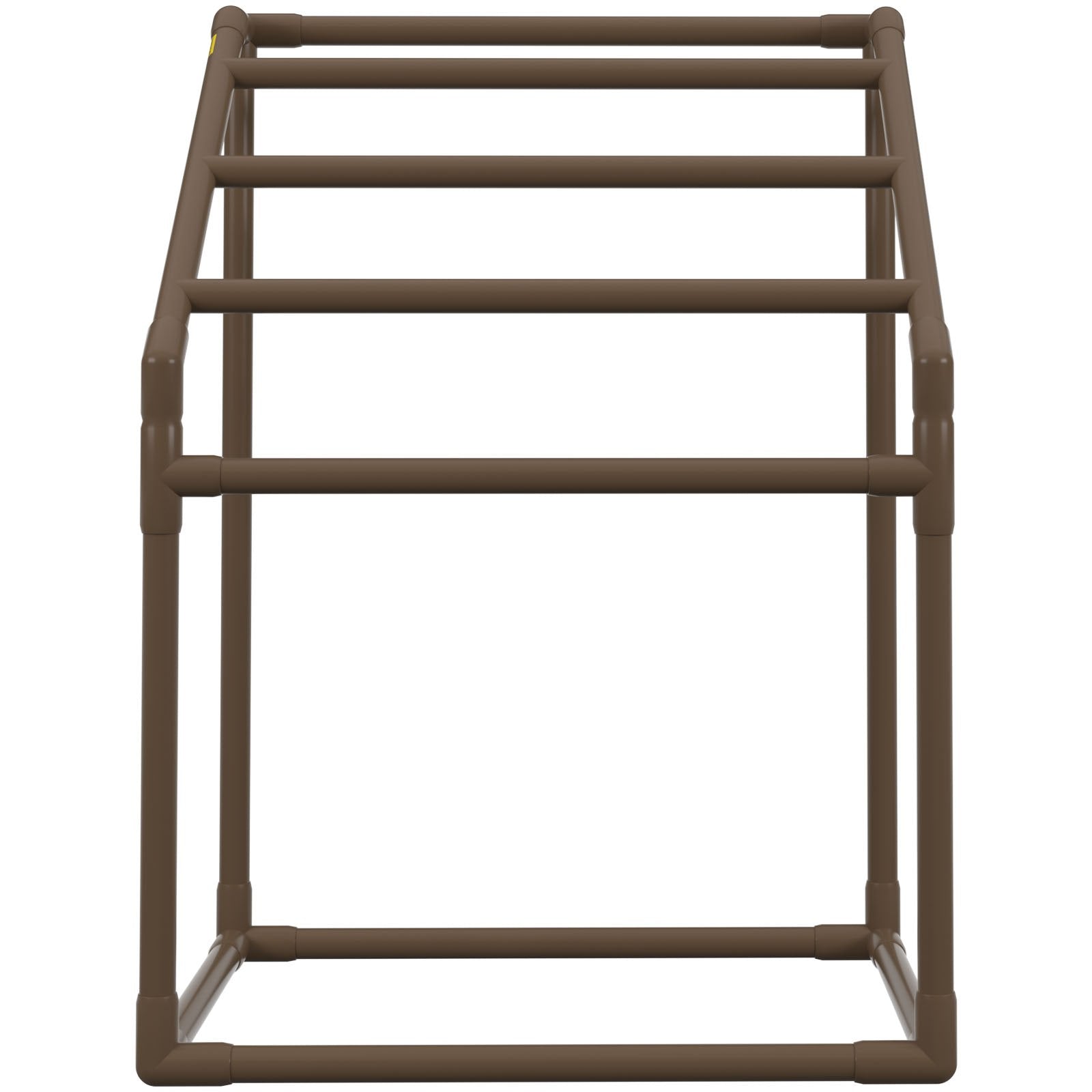 Pool Towel Rack, 5 Bar, Brown, Freestanding Outdoor PVC Trapedozal Poolside Storage Organizer, Include 8 V952-MJJZSTXGBDDW5DYL3V0
