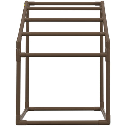 Pool Towel Rack, 5 Bar, Brown, Freestanding Outdoor PVC Trapedozal Poolside Storage Organizer, Include 8 V952-MJJZSTXGBDDW5DYL3V0