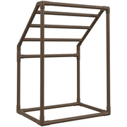 Pool Towel Rack, 5 Bar, Brown, Freestanding Outdoor PVC Trapedozal Poolside Storage Organizer, Include 8 V952-MJJZSTXGBDDW5DYL3V0