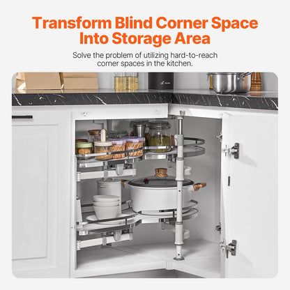 Swing Left Blind Corner Cabinet, Pull Out Organizer for 36 inch Width Blind Cabinet, 2 Tier Height Adjustable V952-MJSNHSPZKDGG5DPG9V0