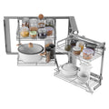 18"W Opening Blind Corner Pull Out Organizer, 2 Tier 4 Shelf Kitchen Cabinet Organizer, Magic Chrome Carbon V952-MJSNLDGG2C345BN6UV0
