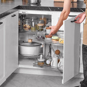 18"W Opening Blind Corner Pull Out Organizer, 2 Tier 4 Shelf Kitchen Cabinet Organizer, Magic Chrome Carbon V952-MJSNLDGG2C345BN6UV0