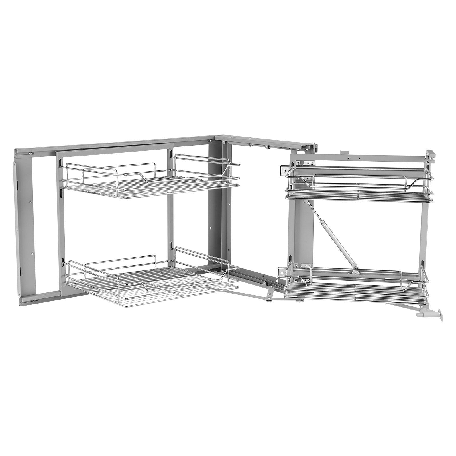 18"W Opening Blind Corner Pull Out Organizer, 2 Tier 4 Shelf Kitchen Cabinet Organizer, Magic Chrome Carbon V952-MJSNLDGG2C345BN6UV0