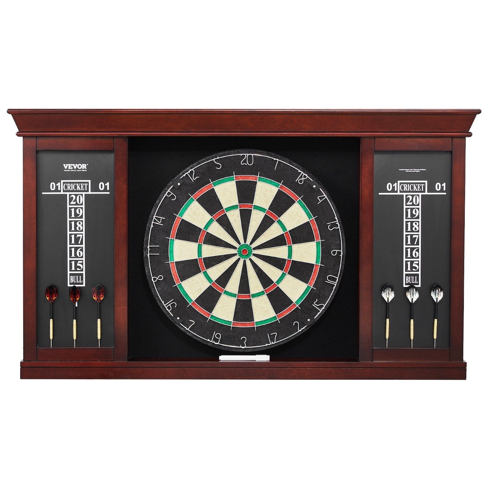Dartboard and Cabinet Set, Ready-to-Play Bundle Official Size Dartboard Cabinet Set, Steel Tip Dart Cabinet, V952-MJTZZXBFHJK0P1LMJV0