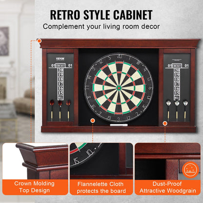 Dartboard and Cabinet Set, Ready-to-Play Bundle Official Size Dartboard Cabinet Set, Steel Tip Dart Cabinet, V952-MJTZZXBFHJK0P1LMJV0