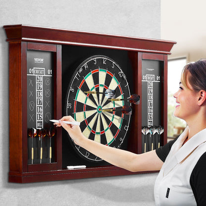 Dartboard and Cabinet Set, Ready-to-Play Bundle Official Size Dartboard Cabinet Set, Steel Tip Dart Cabinet, V952-MJTZZXBFHJK0P1LMJV0