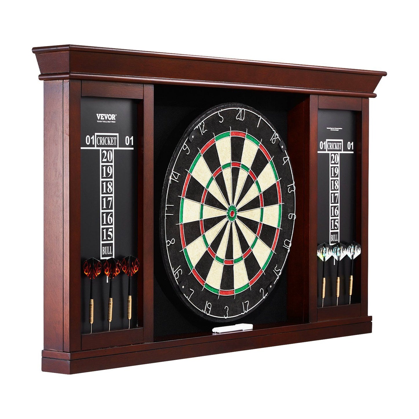 Dartboard and Cabinet Set, Ready-to-Play Bundle Official Size Dartboard Cabinet Set, Steel Tip Dart Cabinet, V952-MJTZZXBFHJK0P1LMJV0