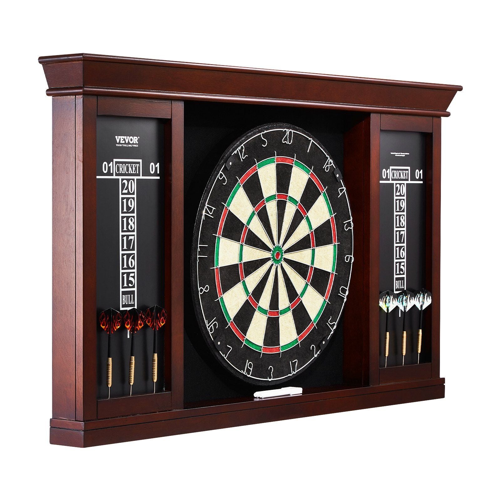 Dartboard and Cabinet Set, Ready-to-Play Bundle Official Size Dartboard Cabinet Set, Steel Tip Dart Cabinet, V952-MJTZZXBFHJK0P1LMJV0