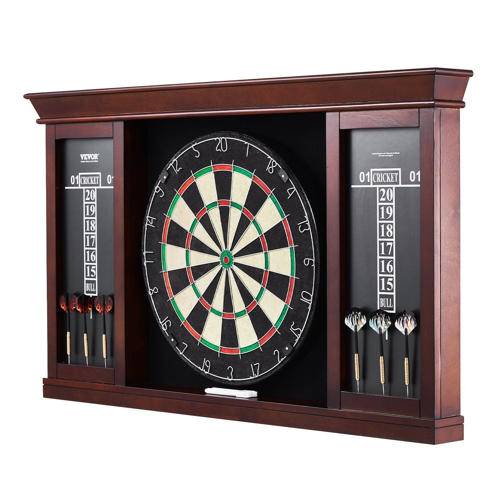 Dartboard and Cabinet Set, Ready-to-Play Bundle Official Size Dartboard Cabinet Set, Steel Tip Dart Cabinet, V952-MJTZZXBFHJK0P1LMJV0