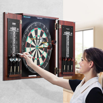 Dartboard and Cabinet Set Official Size Complete Accessory Steel Tip Dart V952-MJTZZXBSKJLEY5IZIV9