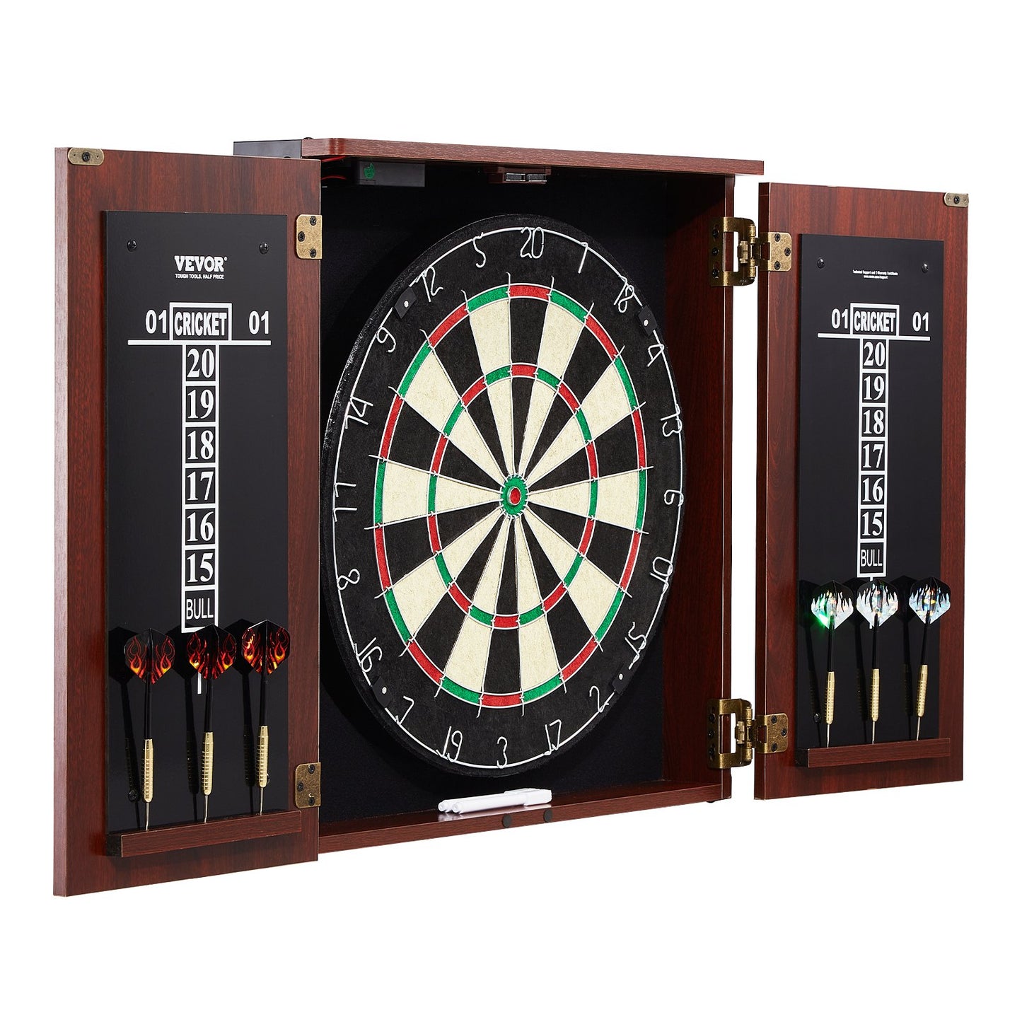 Dartboard and Cabinet Set Official Size Complete Accessory Steel Tip Dart V952-MJTZZXBSKJLEY5IZIV9