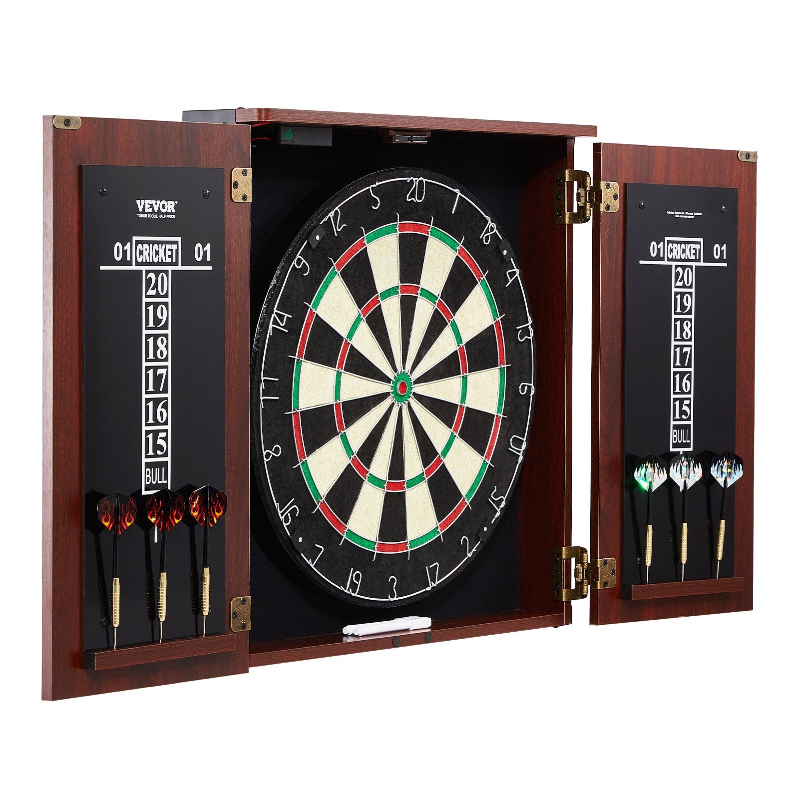 Dartboard and Cabinet Set Official Size Complete Accessory Steel Tip Dart V952-MJTZZXBSKJLEY5IZIV9